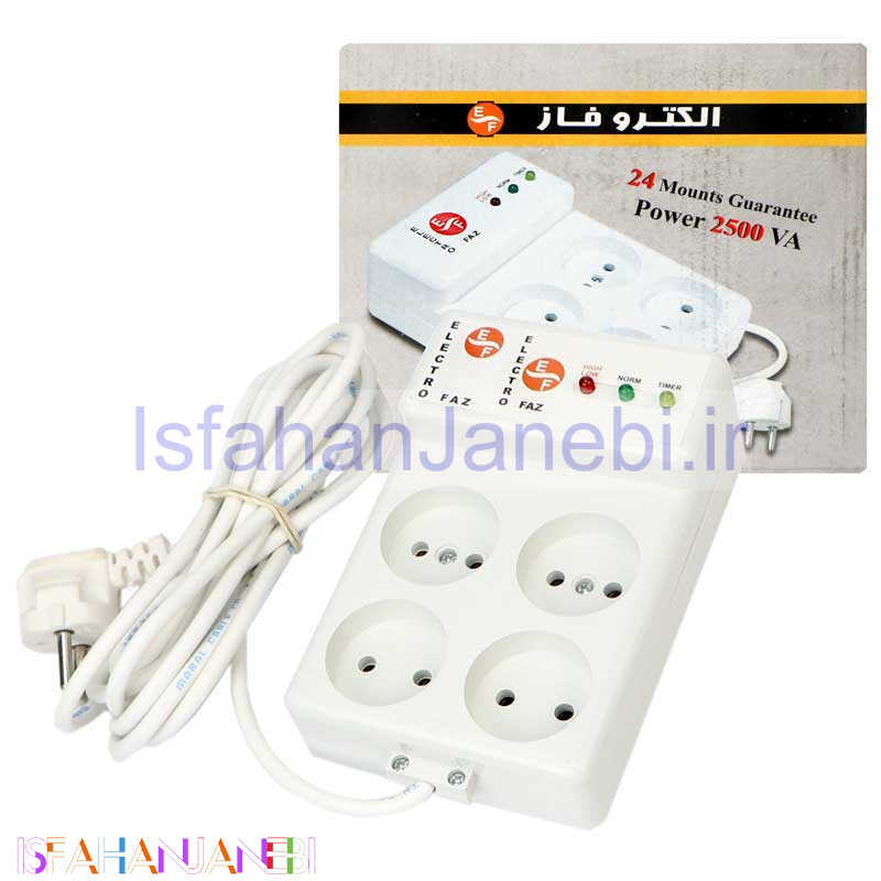 اصفهان جانبی-محافظ برق 4 خانه کامپیوتر الکتروفاز با کابل 3 متری Electro Faz 4002