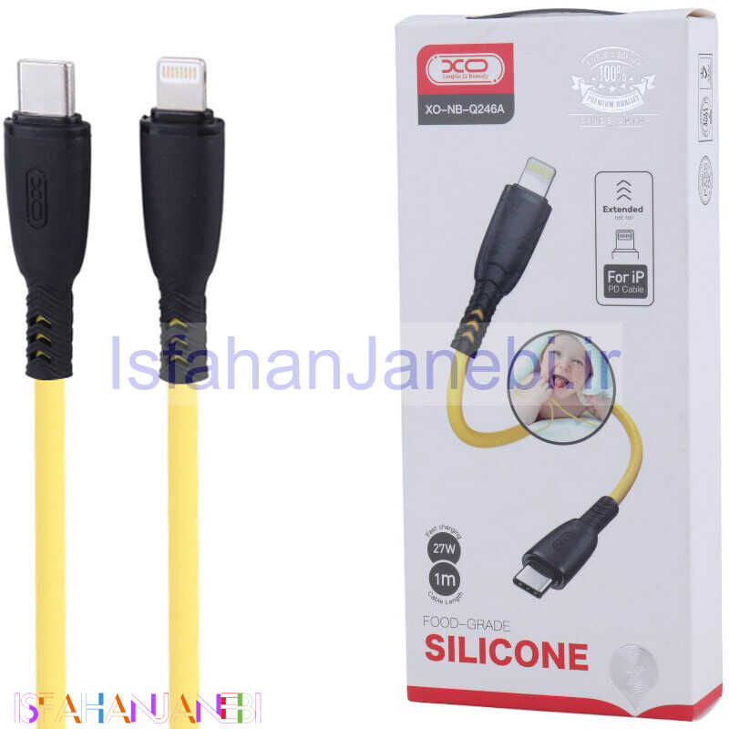 اصفهان جانبی-کابل تبدیل فست شارژ XO XO-NB-Q246A Type-C To Lightning PD 27W 1m