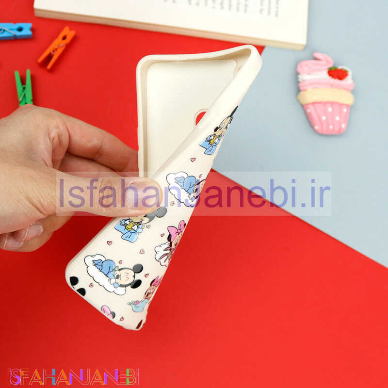 اصفهان جانبی-قاب سیلیکونی سفید محافظ لنزدار طرح میکی موس 3 سامسونگ A20s