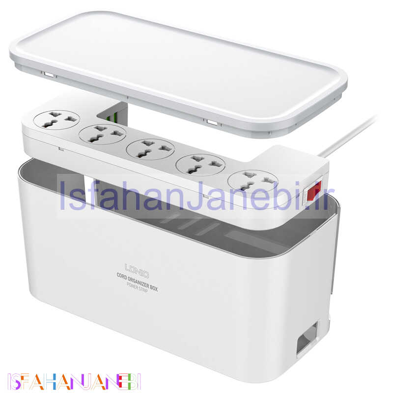 اصفهان جانبی-چند راهی برق و شارژر وایرلس الدینیو SCW5354 با کابل 2 متری + شارژر USB و Type-C