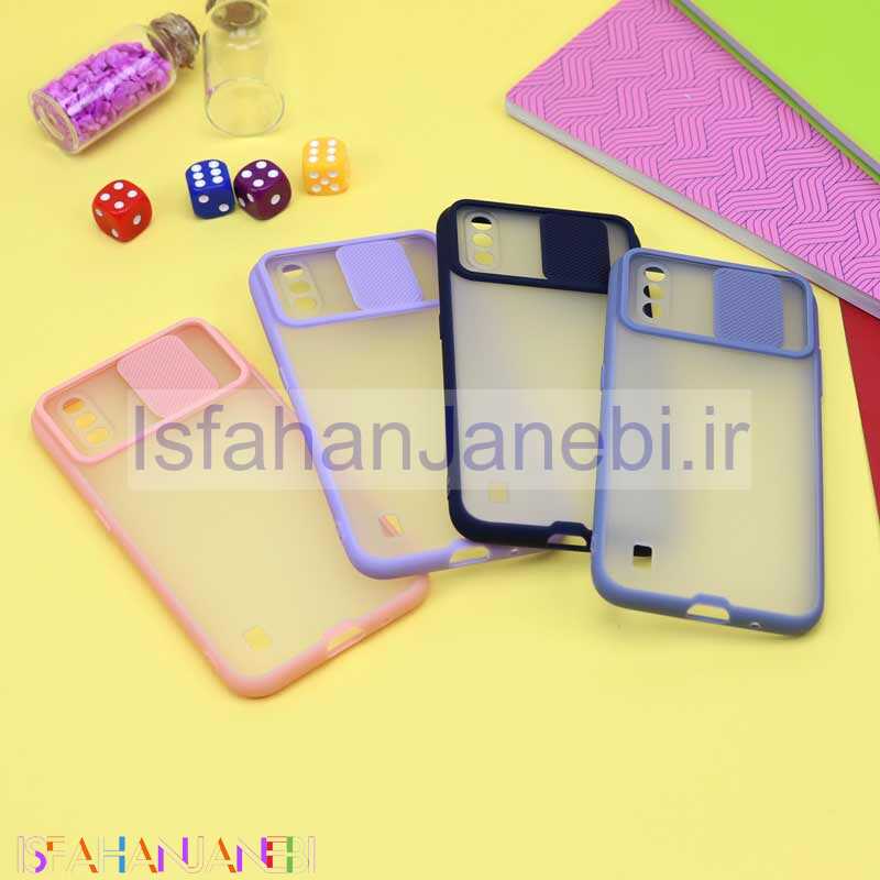 اصفهان جانبی-قاب PC مات محافظ لنز دار کشویی Samsung A01