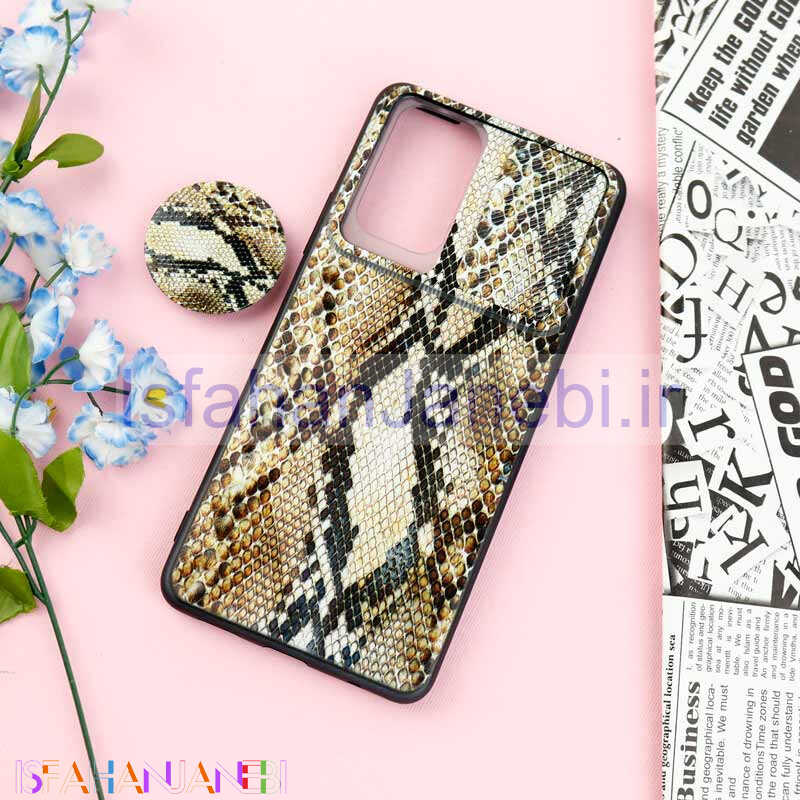 اصفهان جانبی-قاب طرحدار محافظ لنزدار کشویی + پاپ سوکت طرح پوست ماری Xiaomi Redmi Note 10 Pro سری C