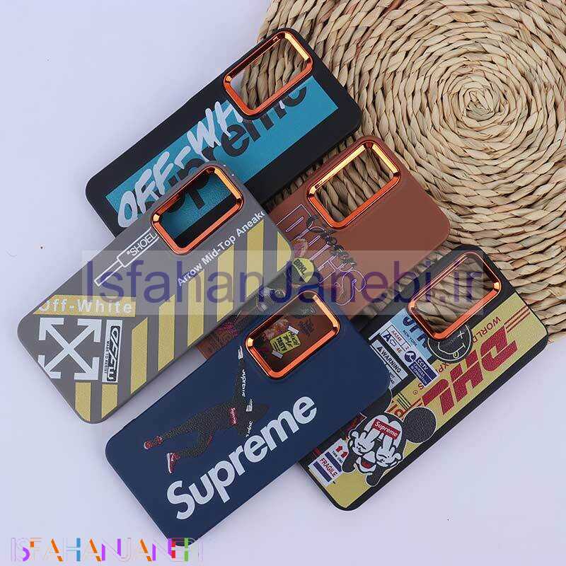 اصفهان جانبی-قاب چرمی سامسونگ Galaxy A16 4G / A16 5G طرح دار دور محافظ لنز متال