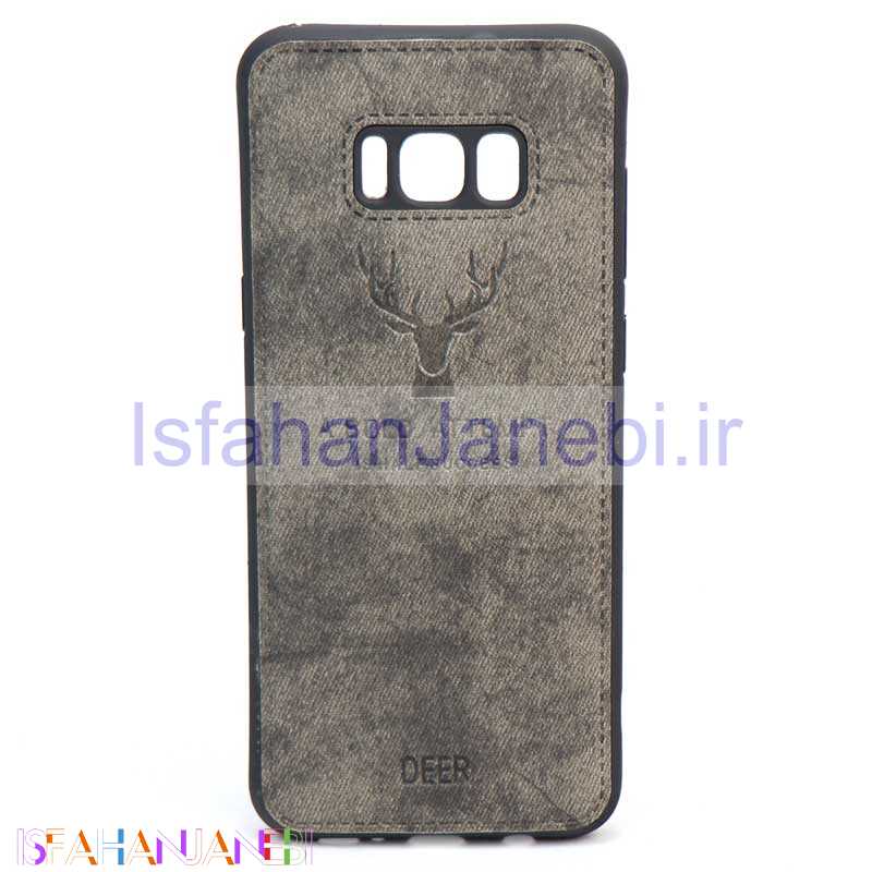 اصفهان جانبی-قاب چرمی طرح گوزن Samsung S8 Plus خاکستری