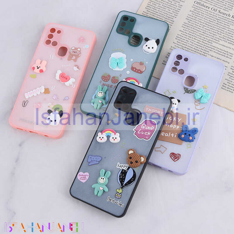 اصفهان جانبی-قاب شاینی سامسونگ Galaxy A21s عروسک برجسته محافظ لنزدار