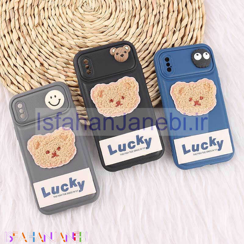 اصفهان جانبی-قاب ژله ای Lucky آیفون X / XS عروسکی محافظ لنزدار