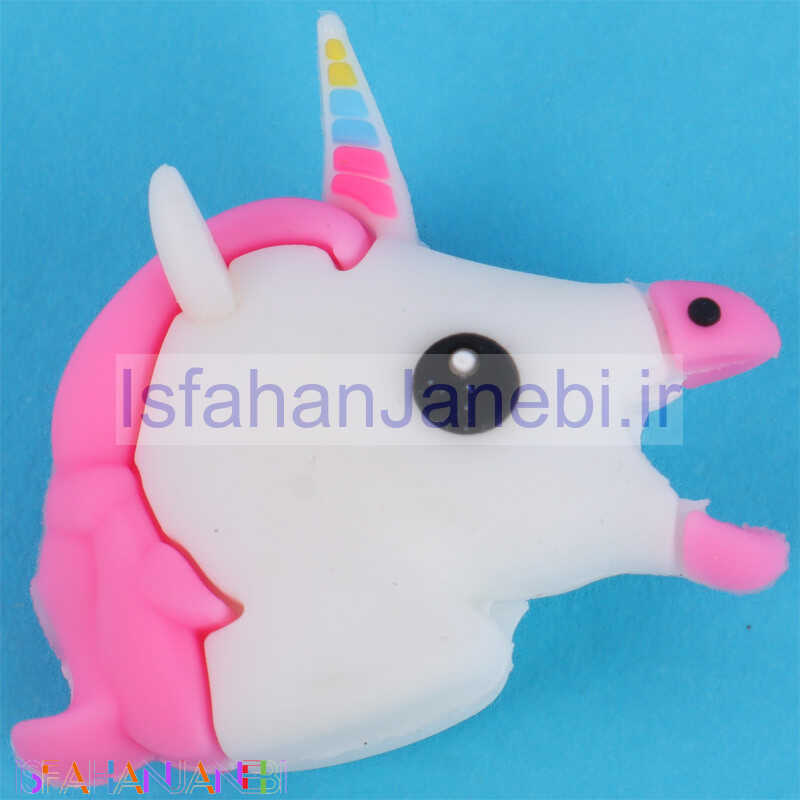 اصفهان جانبی-محافظ کابل شارژر طرح اسب تک شاخ سفید صورتی