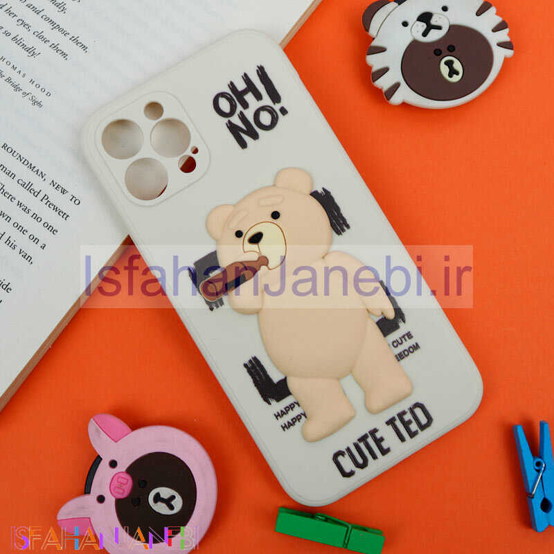 اصفهان جانبی-قاب سیلیکونی خرس TED محافظ لنزدار iPhone 12 Pro
