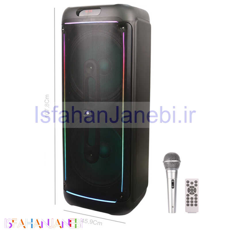 اصفهان جانبی-اسپیکر چمدانی بلوتوثی کی برود KTS-1939 + میکروفون و ریموت کنترل