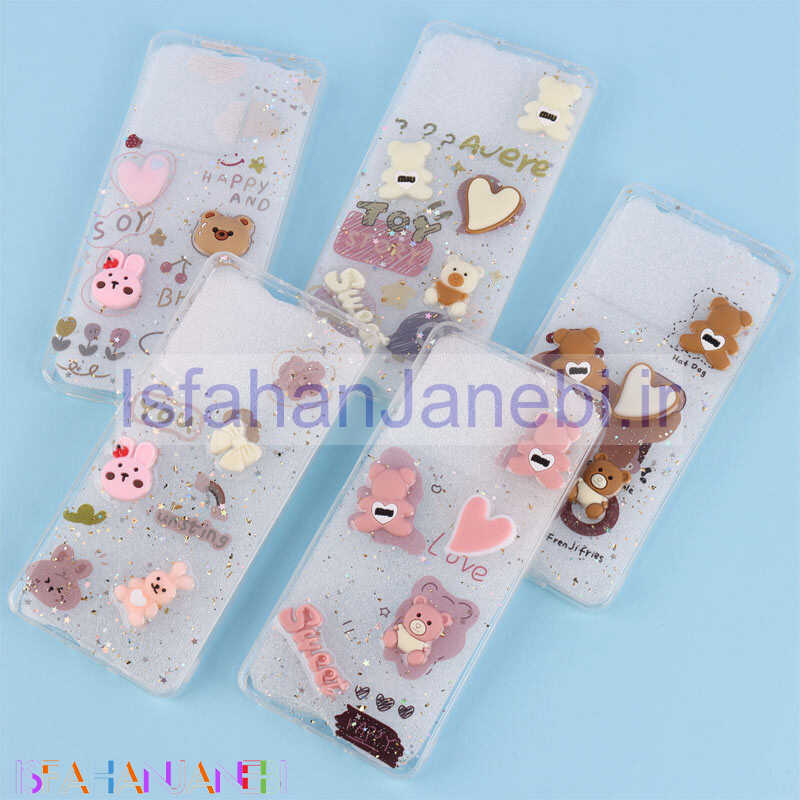 اصفهان جانبی-قاب ژله ای شفاف عروسک برجسته Xiaomi Redmi Note 13 5G