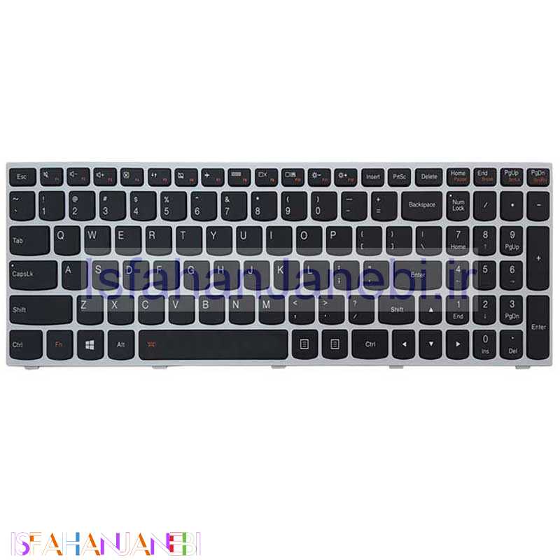 اصفهان جانبی-کیبورد Lenovo IdeaPad G50-70 بک لایت - با فریم نقره ای
