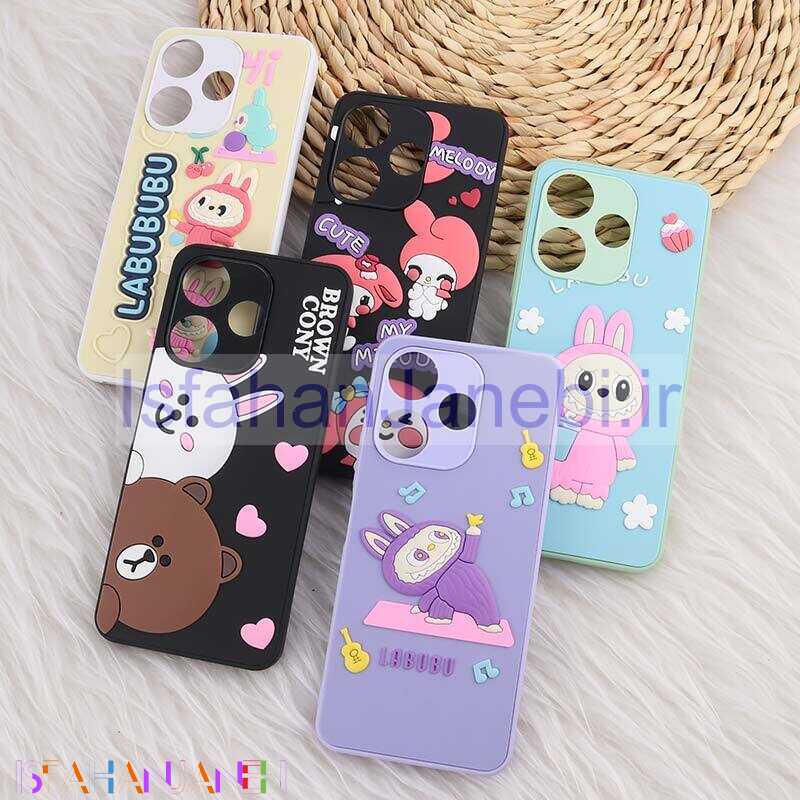 اصفهان جانبی-قاب شیائومی Redmi 13 4G / Redmi 13 5G عروسکی برجسته محافظ لنزدار