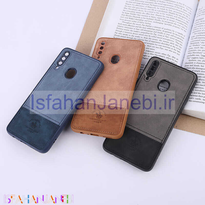اصفهان جانبی-قاب چرمی Polo & Racquet Club سامسونگ Galaxy A20s دو تکه محافظ لنزدار