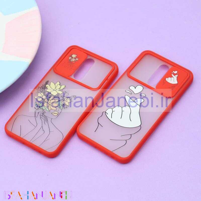 اصفهان جانبی-قاب محافظ لنز دار کشویی طرحدار قرمز Xiaomi Redmi 8/8A