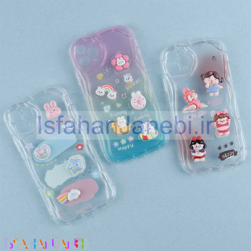 اصفهان جانبی-قاب رنگی عروسک برجسته محافظ لنزدار iPhone 11 Pro Max