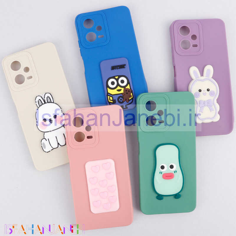 اصفهان جانبی-قاب سیلیکونی عروسکی برجسته محافظ لنزدار Xiaomi Redmi Note 12 5G