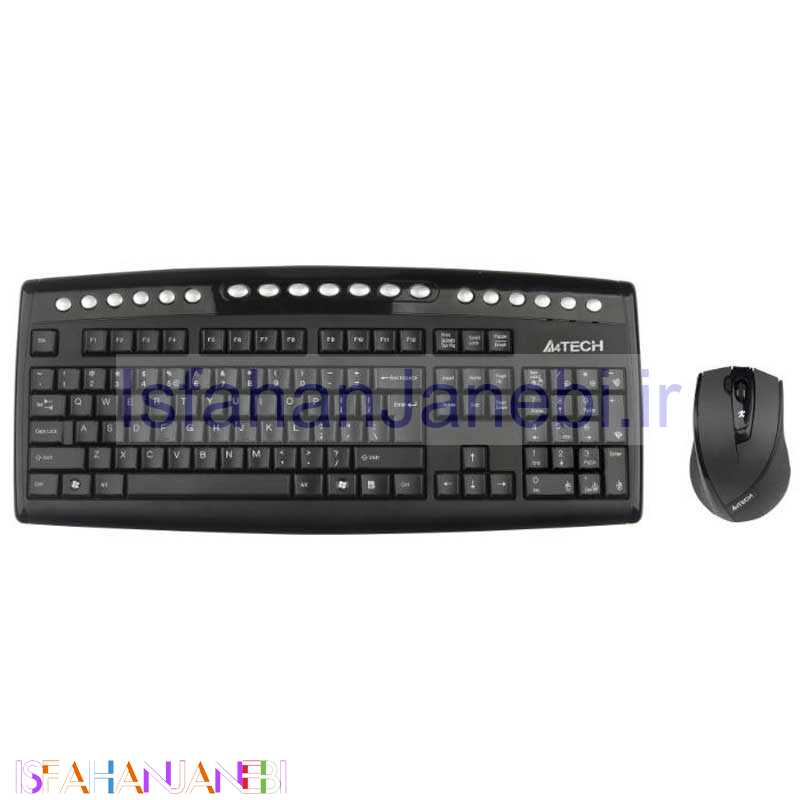 اصفهان جانبی-کیبورد و موس بی سیم ای فورتک KM-9100F