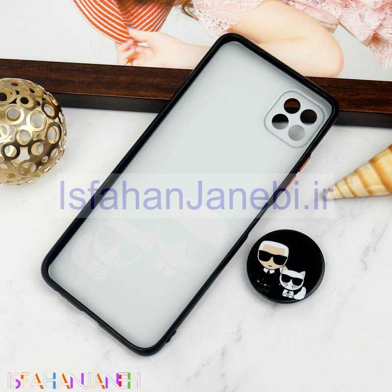 اصفهان جانبی-قاب PC محافظ لنز دار طرح Boss Cat + پاپ سوکت Samsung Galaxy A22 5G