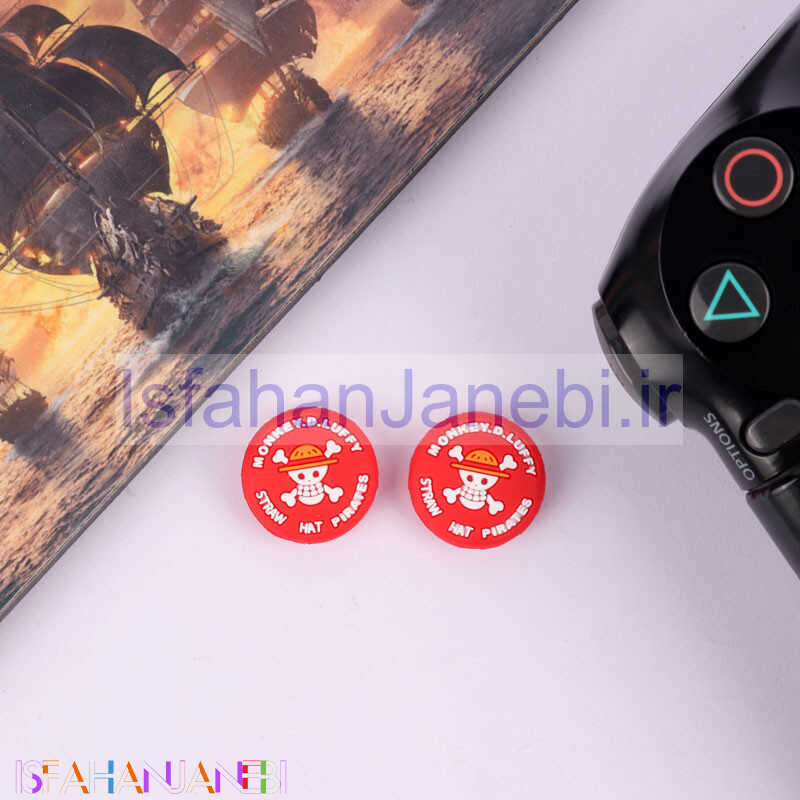 اصفهان جانبی-روکش آنالوگ دسته بازی Play Station/XBOX طرح اسکلت Monkey D.Luffy قرمز