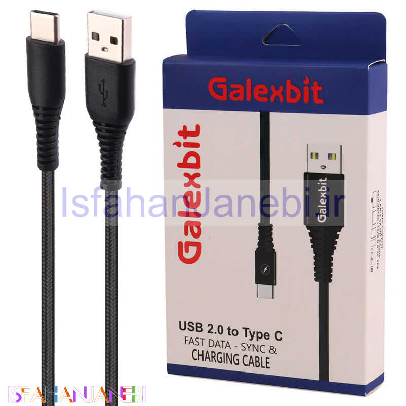 اصفهان جانبی-کابل تایپ سی فست شارژ Galexbit 5A 1m کد 2