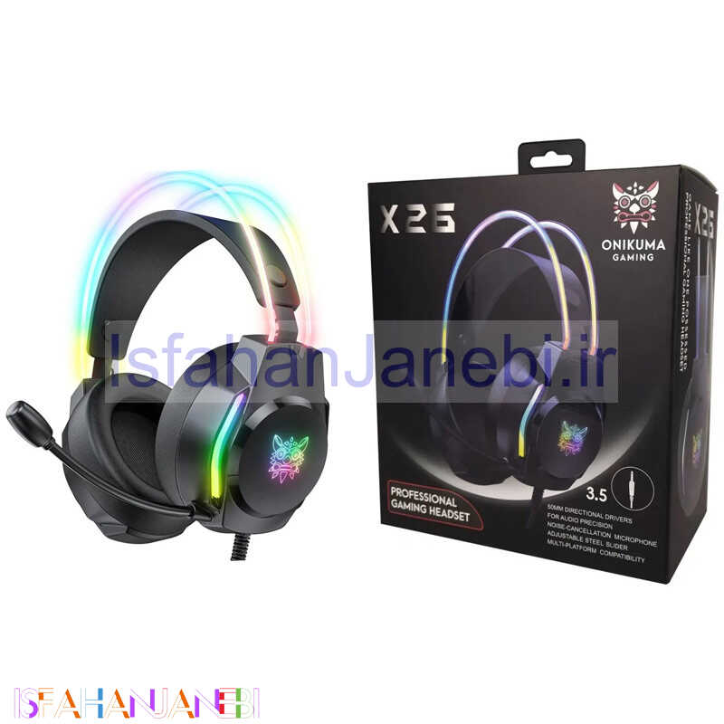 اصفهان جانبی-هدست گیمینگ سیم دار Onikuma X26