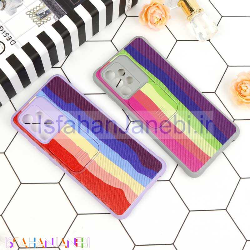 اصفهان جانبی-قاب رنگین کمانی محافظ لنزدار کشویی Samsung Galaxy A52 / A52s