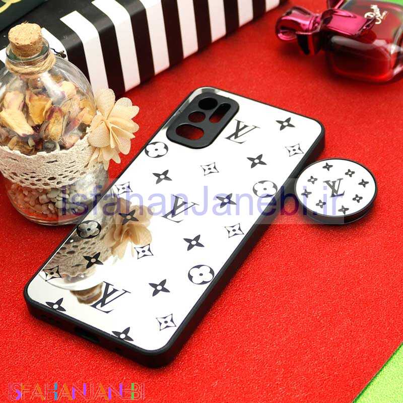 اصفهان جانبی-قاب محافظ لنزدار آینه ای + پاپ سوکت طرح LV مشکی Xiaomi Poco M3 Pro