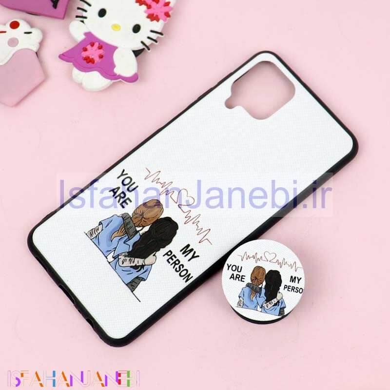 اصفهان جانبی-قاب فانتزی برجسته + پاپ سوکت طرح Friends سامسونگ A12 سری D