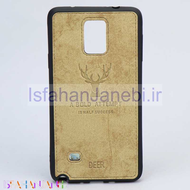 اصفهان جانبی-قاب چرمی طرح گوزن Samsung Note 4 خاکی