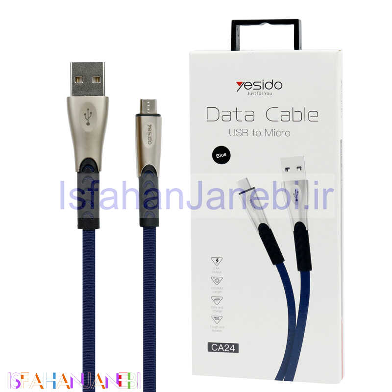 اصفهان جانبی-کابل میکرو یو اس بی Yesido CA24 2.4A 1.2m