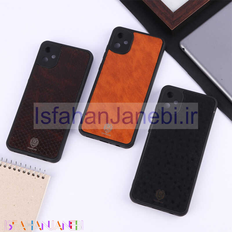 اصفهان جانبی-قاب چرمی پوست ماری Golden Lion سامسونگ Galaxy A05 محافظ لنزدار
