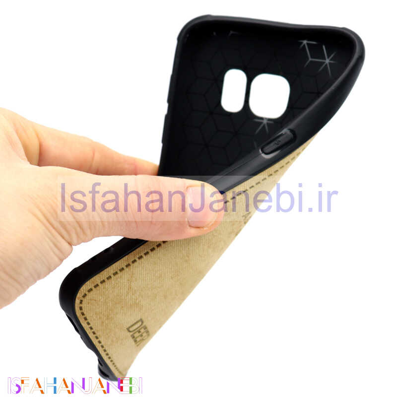 اصفهان جانبی-قاب چرمی طرح گوزن Samsung S7 خاکی