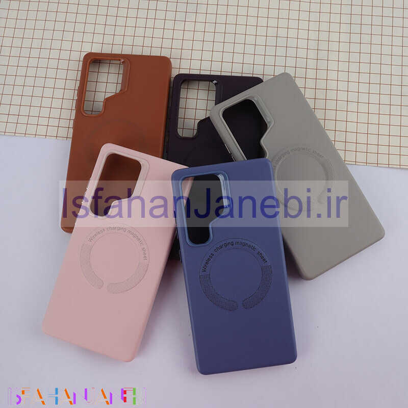 اصفهان جانبی-قاب چرمی مگ سیف Leather سامسونگ Galaxy S25 Ultra