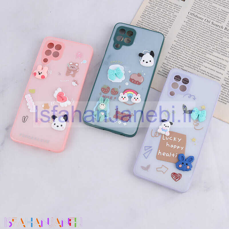 اصفهان جانبی-قاب شاینی سامسونگ Galaxy A22 4G / M22 / M32 4G عروسک برجسته محافظ لنزدار