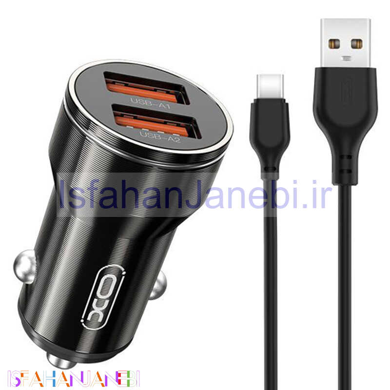 اصفهان جانبی-شارژر فندکی فست شارژ XO XO-CC48 2.4A 12W + کابل تایپ سی