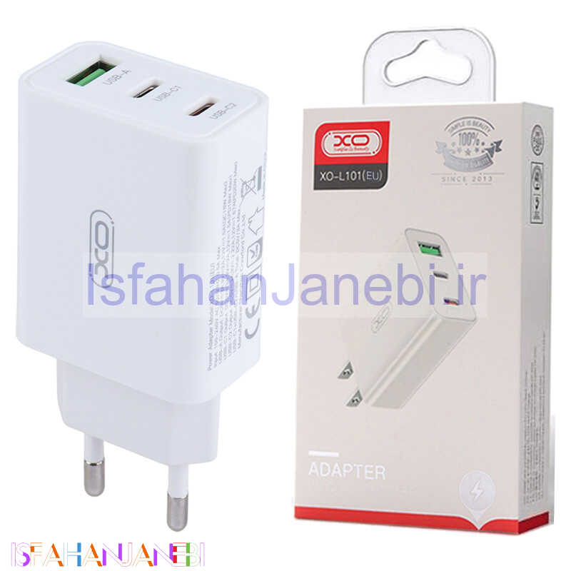 اصفهان جانبی-کلگی فست شارژ XO XO-L101 3Port 3A QC3.0 PD3.0 20W