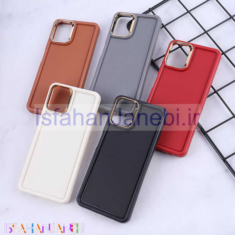 اصفهان جانبی-قاب سولید چرمی سامسونگ Galaxy A06 دور محافظ متال