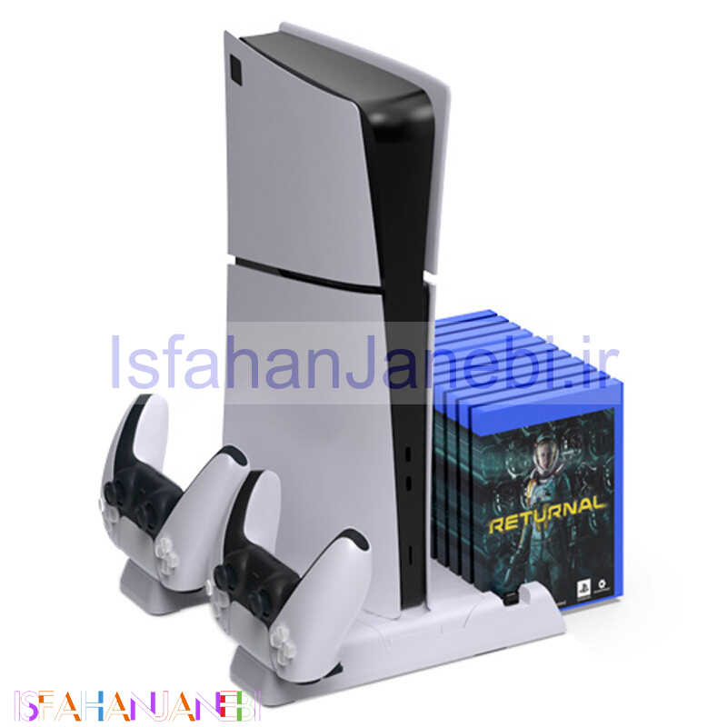 اصفهان جانبی-فن خنک کننده و شارژر دسته بازی PS5/PS5 Slim دابی P-5 TP5-3537B
