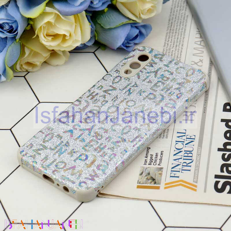 اصفهان جانبی-قاب شاینی سواروسکی محافظ لنزدار طرح لاتین Samsung Galaxy A02