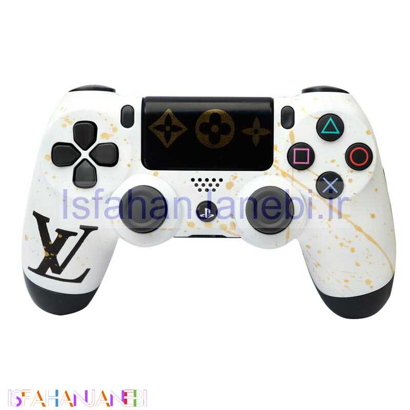 اصفهان جانبی-دسته بازی بی سیم SONY PlayStation 4 DualShock 4 High Copy طرح LV سفید کد 3
