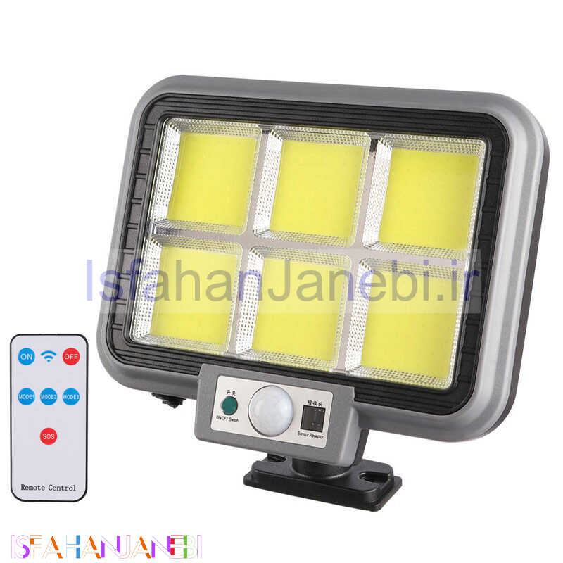 اصفهان جانبی-پروژکتور سیار شارژی خورشیدی Hi Sheen HS-8022 + ریموت کنترل