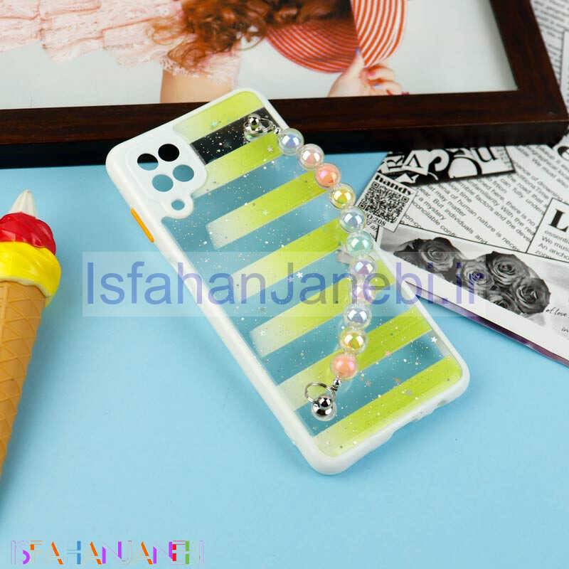 اصفهان جانبی-قاب فانتزی بند مرواریدی محافظ لنزدار Samsung Galaxy A12