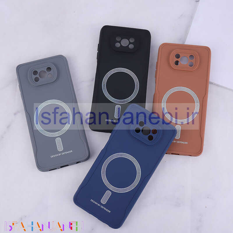 اصفهان جانبی-قاب ژله ای Design By Defender شیائومی Poco X3 / X3 NFC / X3 Pro طرح مگ سیف محافظ لنزدار