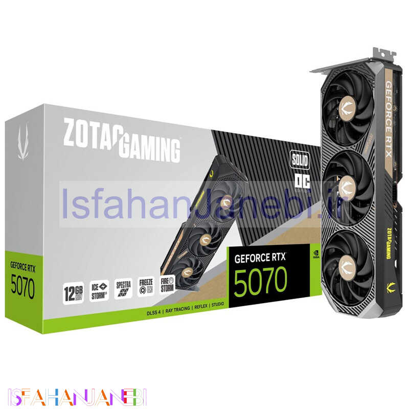 اصفهان جانبی-کارت گرافیک Zotac Gaming GeForce RTX 5070 SOLID OC 12GB GDDR7 192Bit