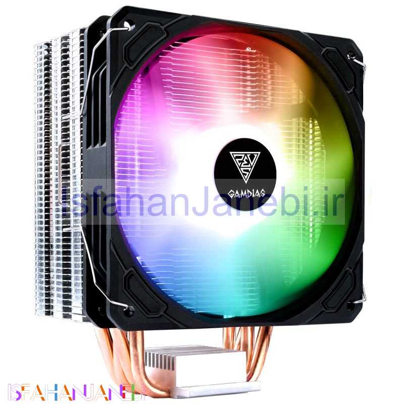 اصفهان جانبی-فن خنک کننده CPU گیم دیاس Gamdias Boreas E1-410 RGB BK