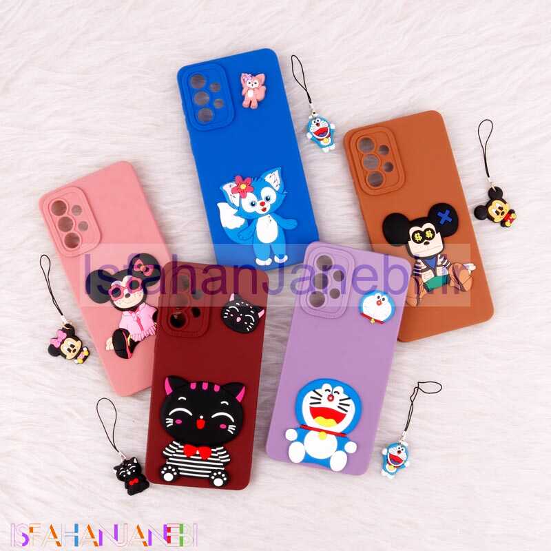 اصفهان جانبی-قاب عروسکی برجسته محافظ لنزدار Samsung Galaxy A73 + آویز