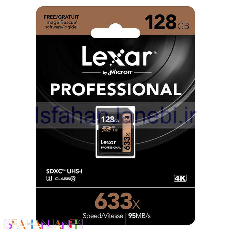 اصفهان جانبی-رم اس دی 128 گیگ لکسار Lexar Professional 633X U3 C10 95MB/s