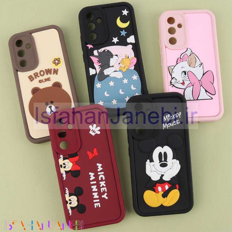 اصفهان جانبی-قاب سولید سامسونگ Galaxy A54 کارتونی برجسته محافظ لنزدار