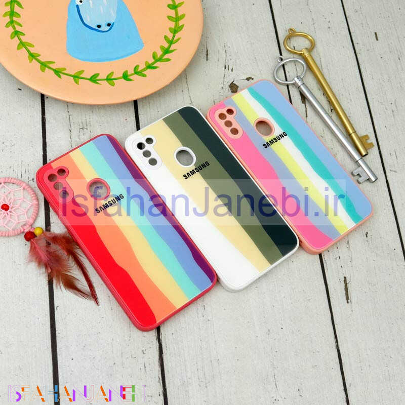 اصفهان جانبی-قاب محافظ لنزدار پشت گلسی آبرنگی Samsung Galaxy A11