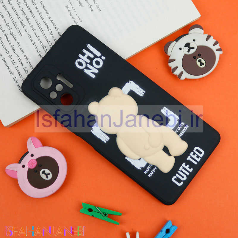 اصفهان جانبی-قاب سیلیکونی خرس TED محافظ لنزدار Xiaomi Redmi Note 10 Pro